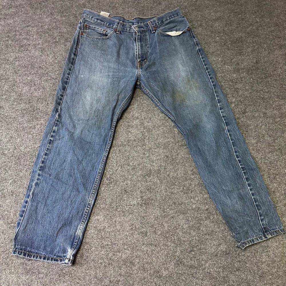Levi's Jeans Mens Size 36x30 Blue 505 Regular Fit Straight Leg Cotton Denim Good